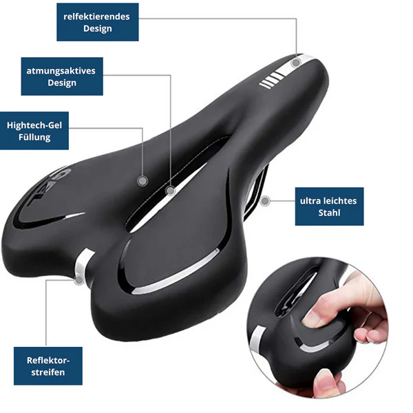 Fahrradsattel Sport Gel - Atmungsaktiv & Bequem