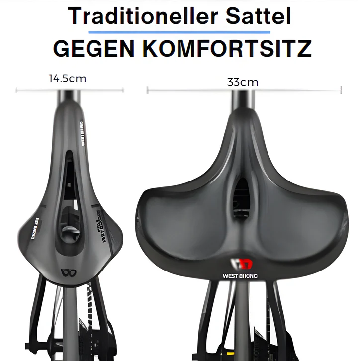 Fahrradsattel Komfort - Extra Breit & Bequem