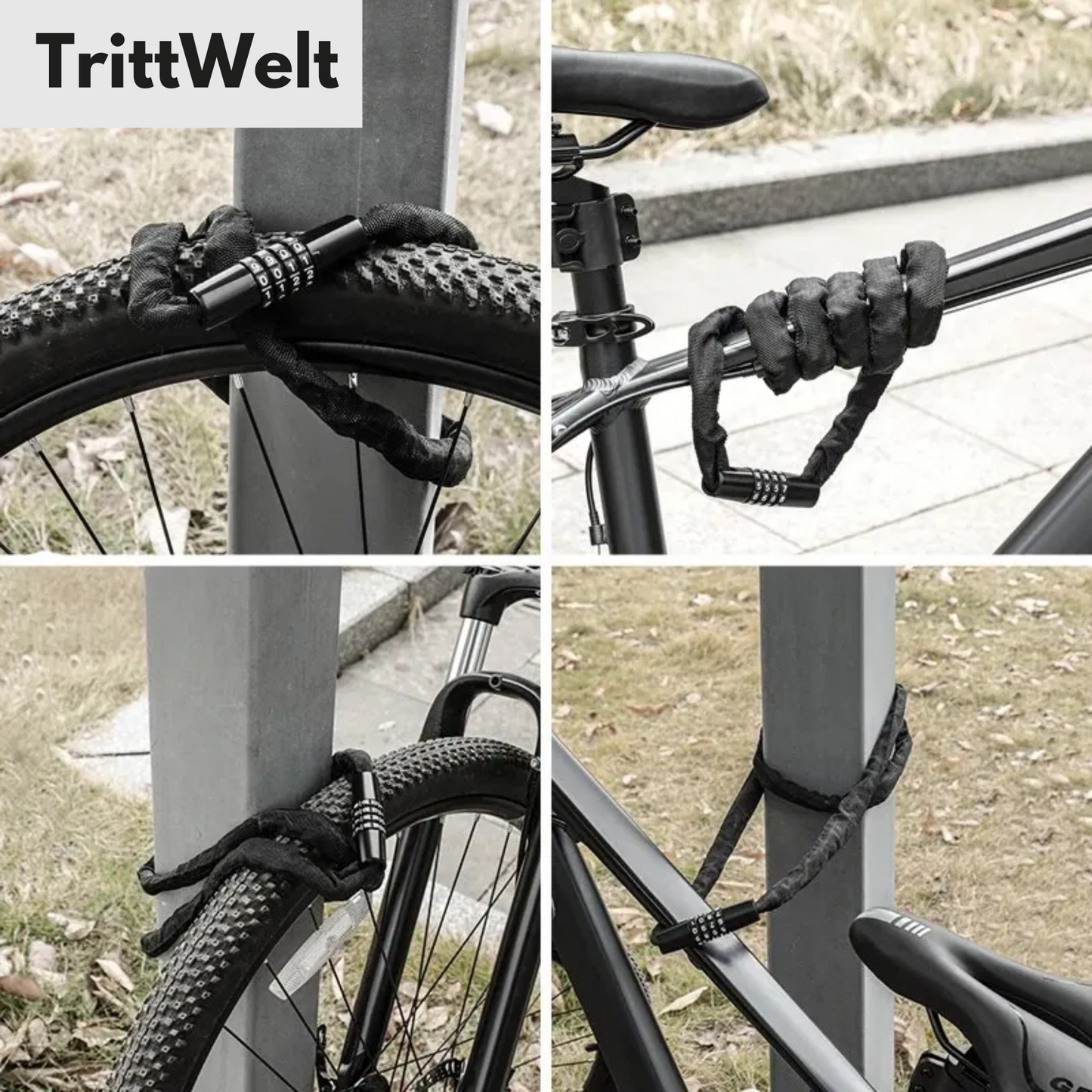 Fahrrad Zahlenschloss 77cm mit Code - Diebstahlschutz für MTB & Citybikes