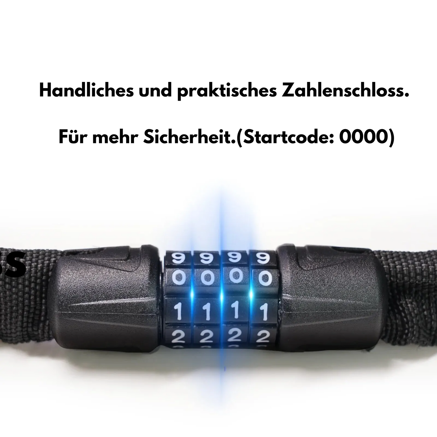 Fahrrad Zahlenschloss 77cm mit Code - Diebstahlschutz für MTB & Citybikes