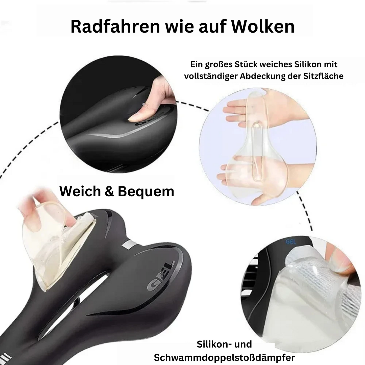 Fahrradsattel Sport Gel - Atmungsaktiv & Bequem