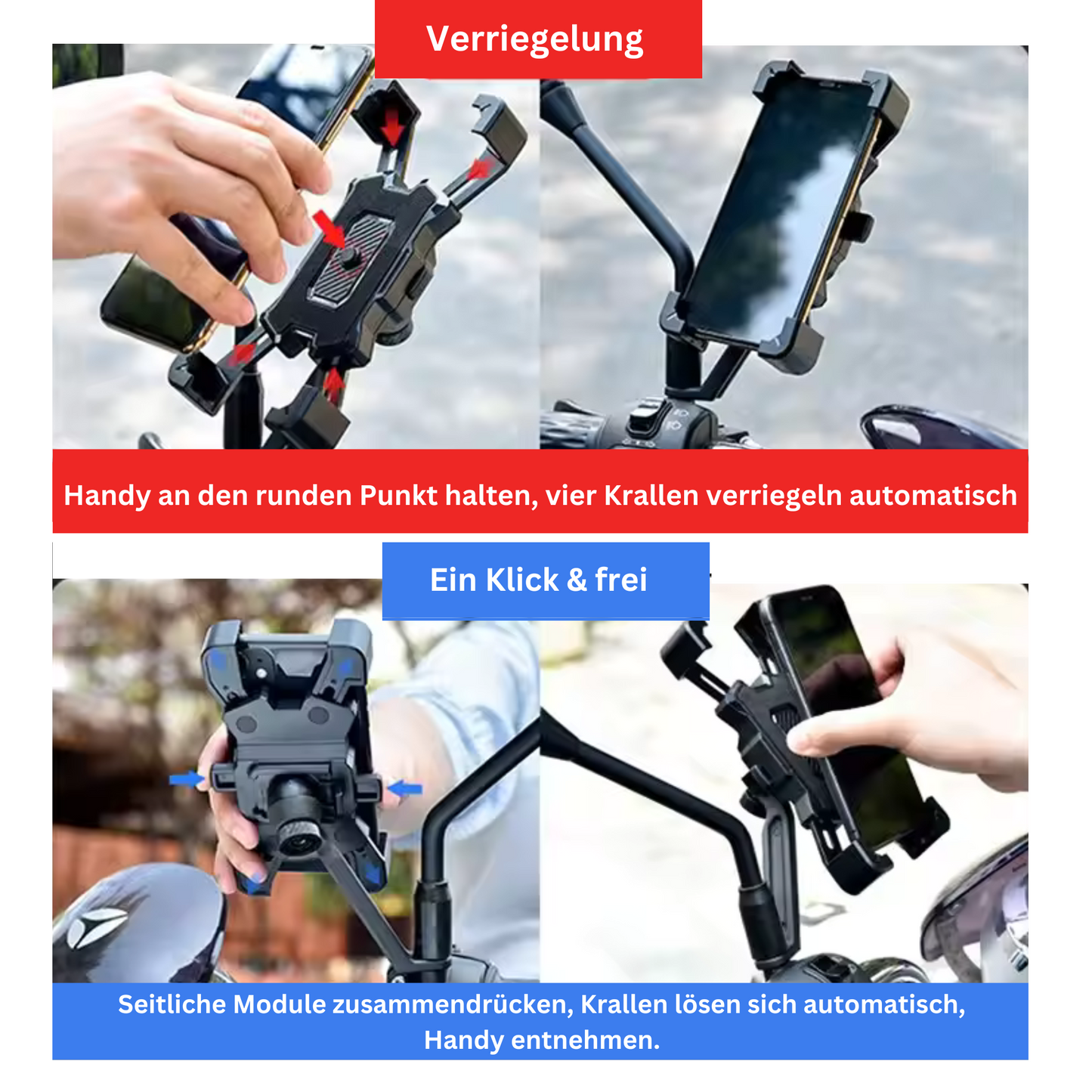 Handyhalterung für alle Smartphones 360° Drehbar - Einfache Montage & fester Halt