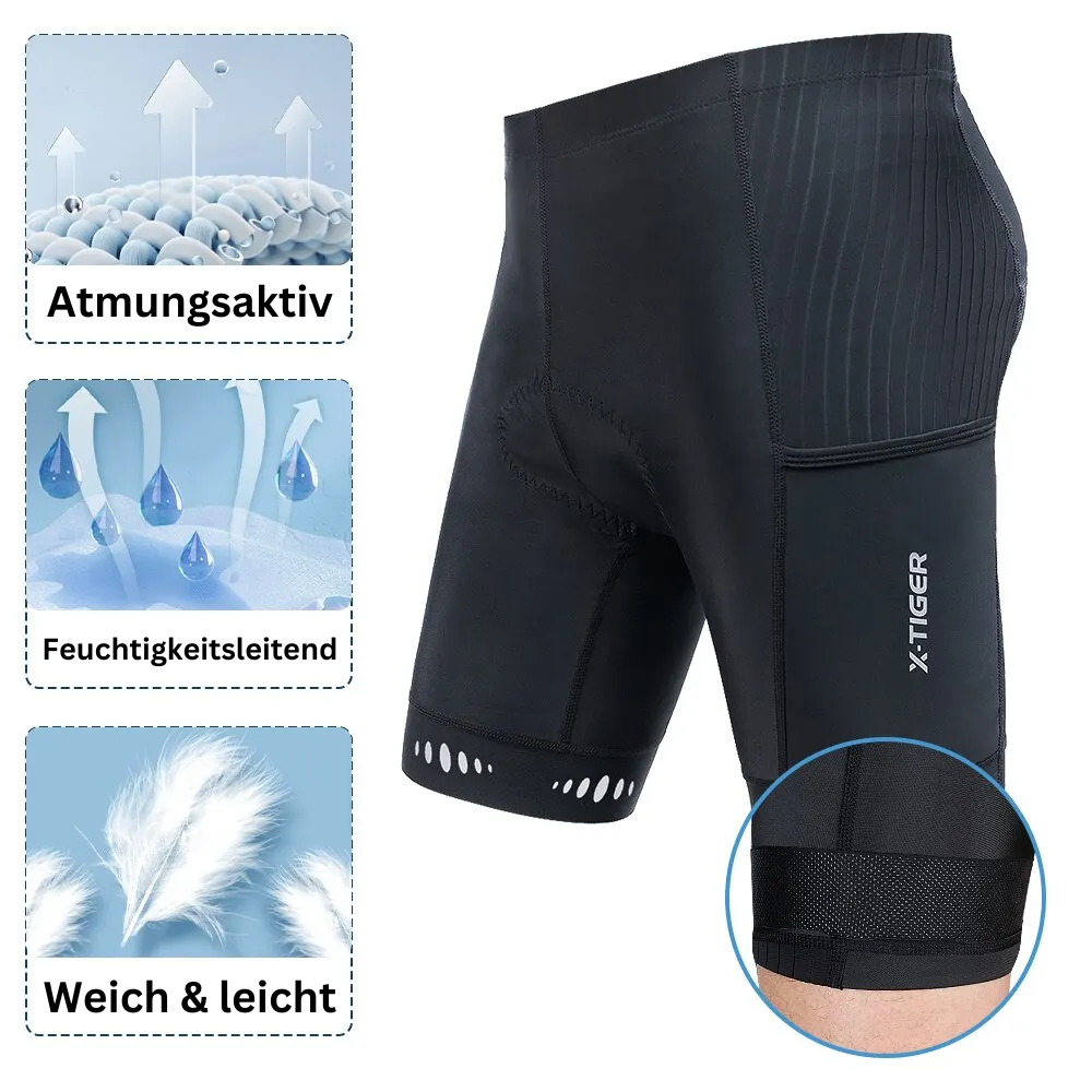 Herren Radlerhose – Atmungsaktiv & Gepolstert