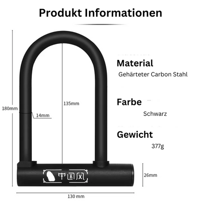 Fahrrad Bügelschloss - Diebstahlsicheres Wasserfestes Schloss