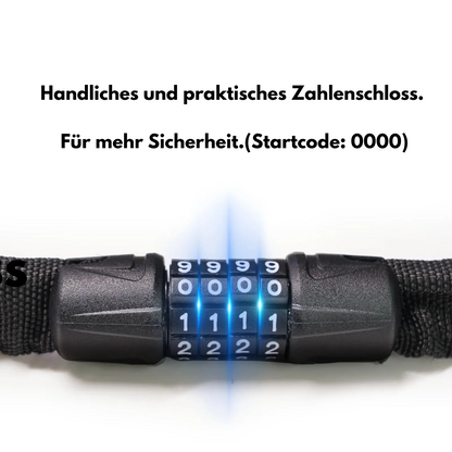 Fahrrad Zahlenschloss 77cm mit Code - Diebstahlschutz für MTB & Citybikes