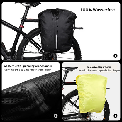 3in1 Fahrrad Rucksack - Wasserfeste Gepäckträgertasche